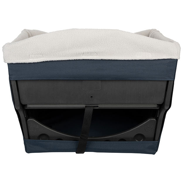 back view of safety booster seat showcasing raised bed