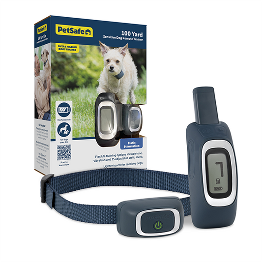 PetSafe Remote Trainer - Lite collar and remote with product package in background